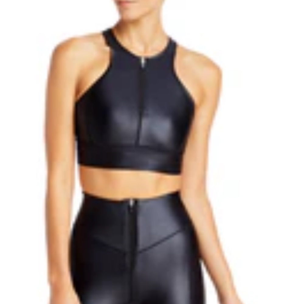 All Access - Black shimmer Zip-Up bra top.  New With Tags